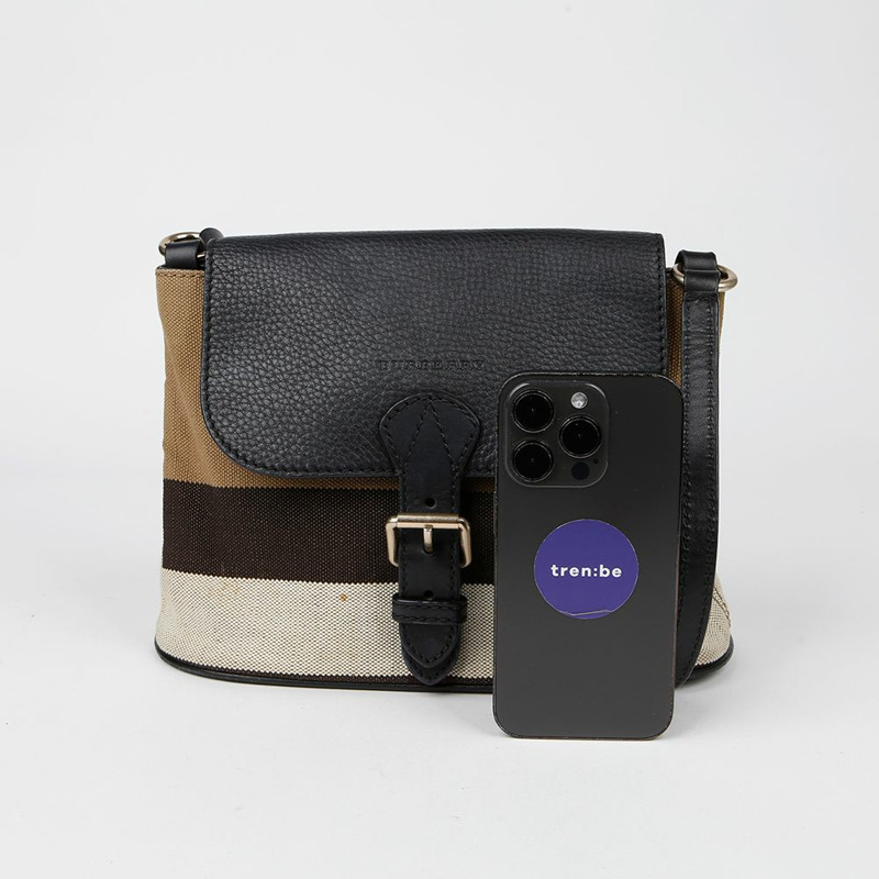 BURBERRY 顆粒狀超大格紋小號斜背包 3997256-8