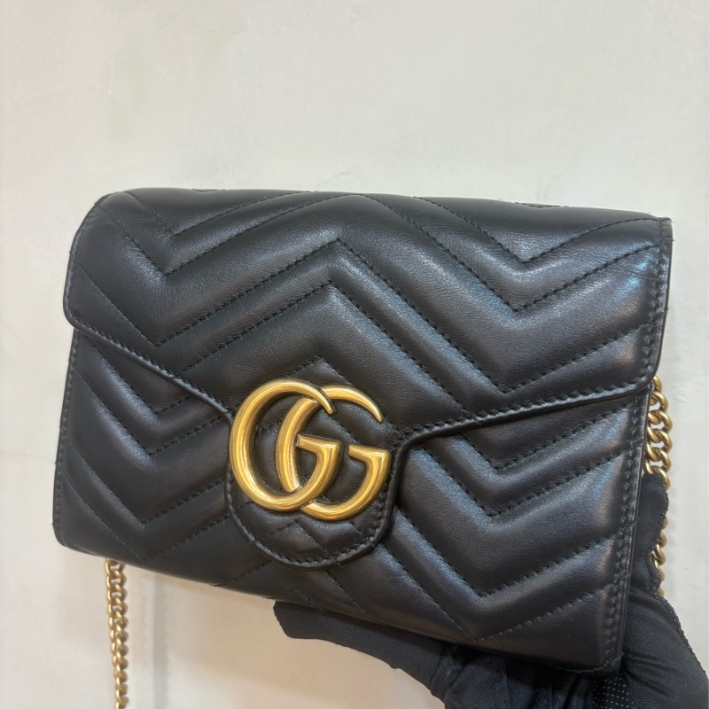 Gucci 黑金多層WOC 金鏈-0