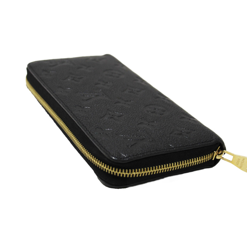 Louis Vuitton Black Monogram Empreinte Leather Zippy Wallet-5