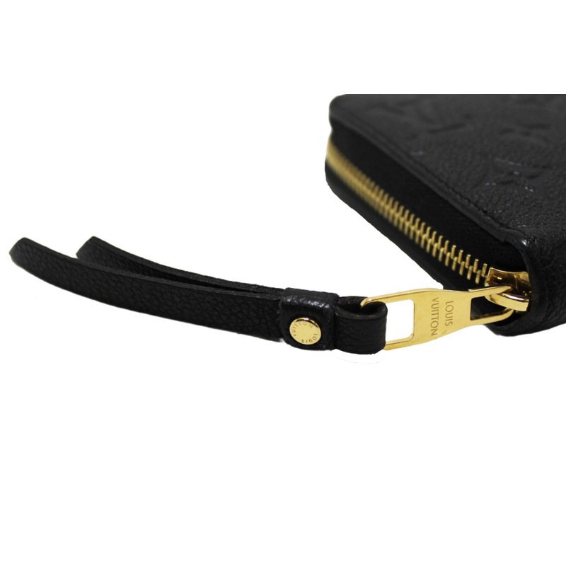 Louis Vuitton Black Monogram Empreinte Leather Zippy Wallet-9