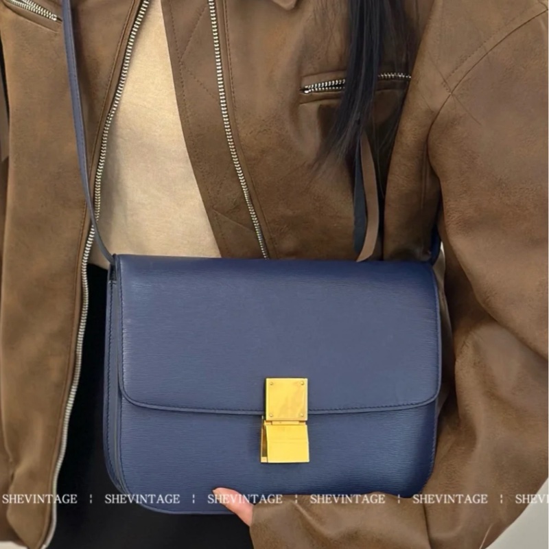 CELINE BOX 水波紋 藏藍色-2