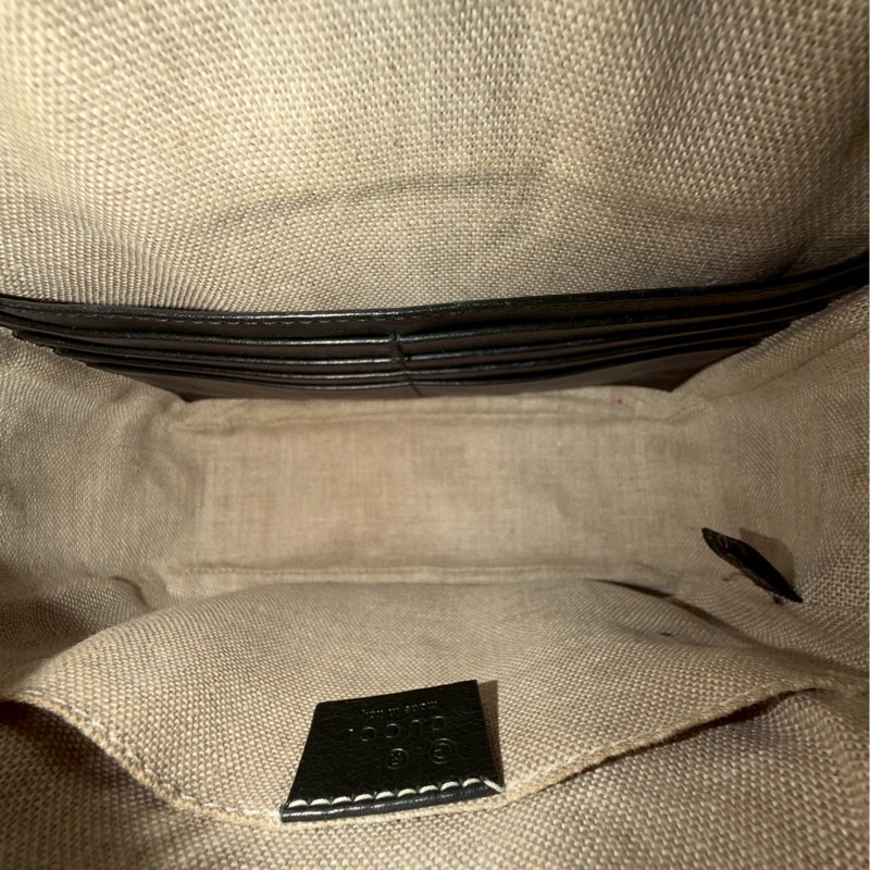 超低價出售😍Gucci古馳全皮黑色壓紋相機包單肩斜挎包-14