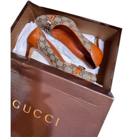 GUCCI經典老花高跟鞋 EU39