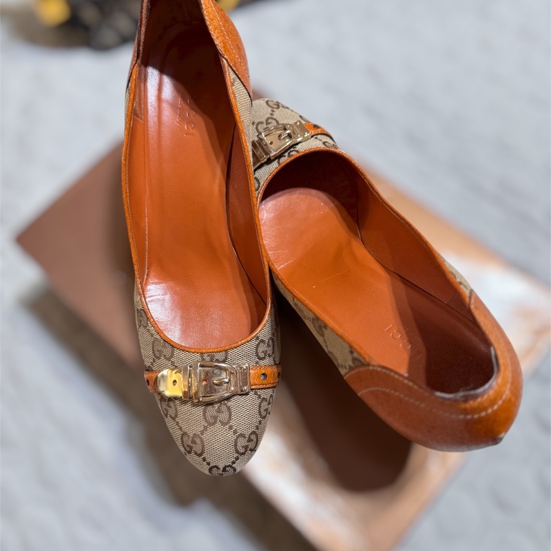 GUCCI經典老花高跟鞋 EU39-2