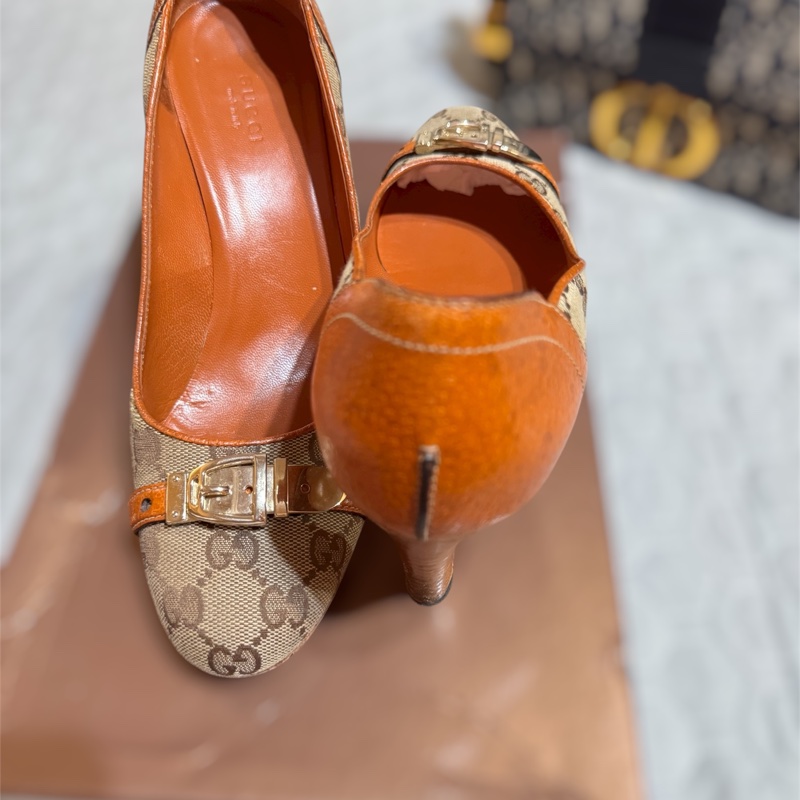 GUCCI經典老花高跟鞋 EU39-3