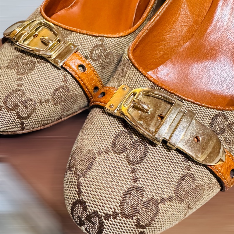 GUCCI經典老花高跟鞋 EU39-6