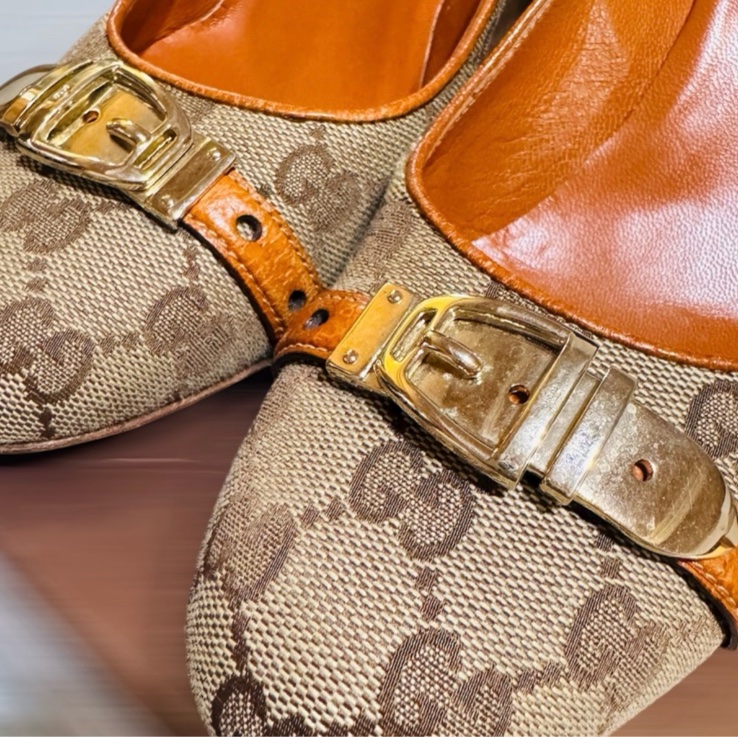 GUCCI經典老花高跟鞋 EU39-3