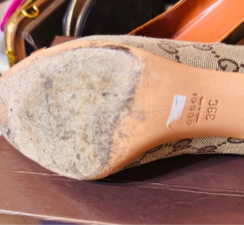 GUCCI經典老花高跟鞋 EU39-18