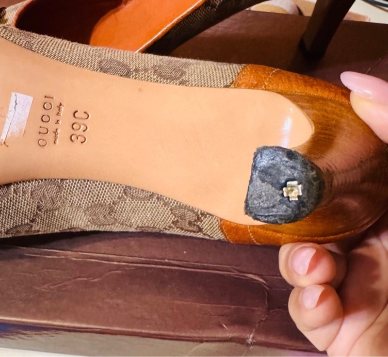 GUCCI經典老花高跟鞋 EU39-19