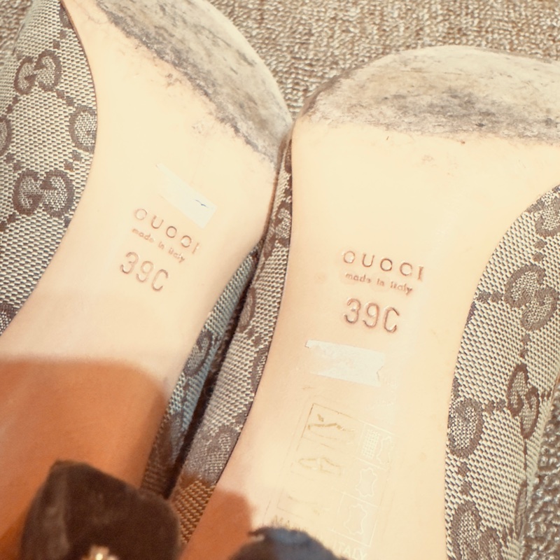 GUCCI經典老花高跟鞋 EU39-21