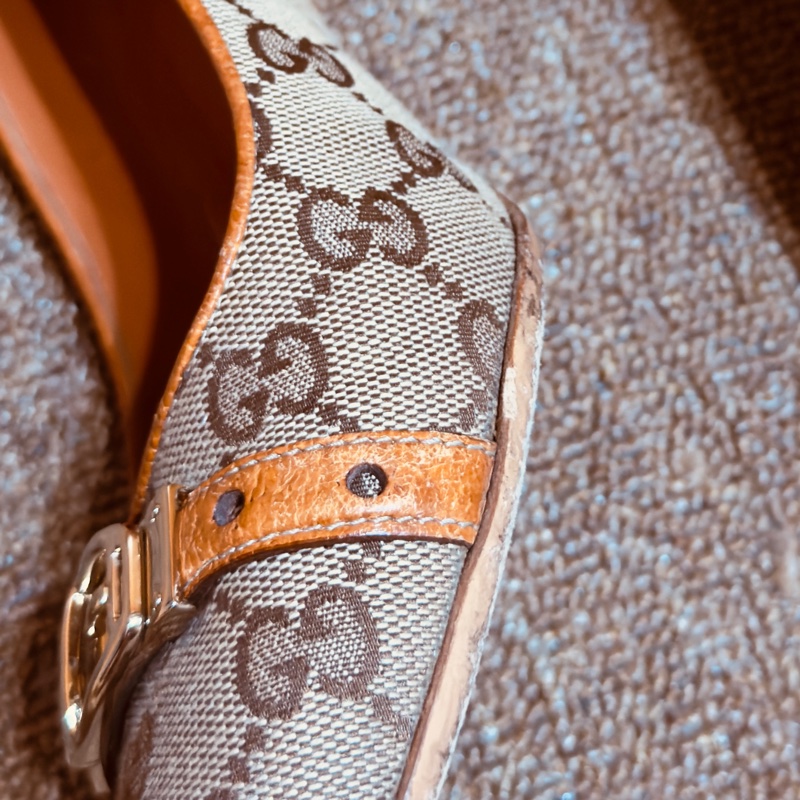 GUCCI經典老花高跟鞋 EU39-27
