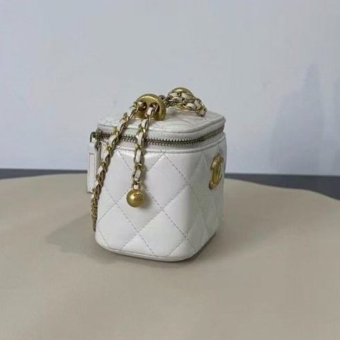 CHANEL 手工坊21A雙金球mini小盒子包 8.5*11*7cm  98新配件塵袋-2