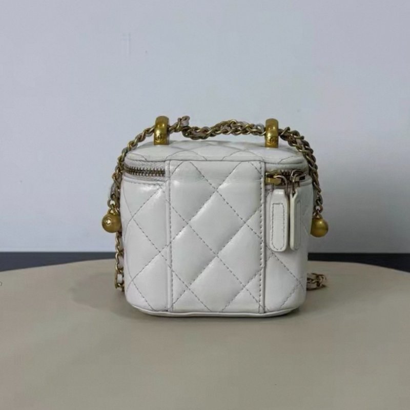 CHANEL 手工坊21A雙金球mini小盒子包 8.5*11*7cm  98新配件塵袋-5