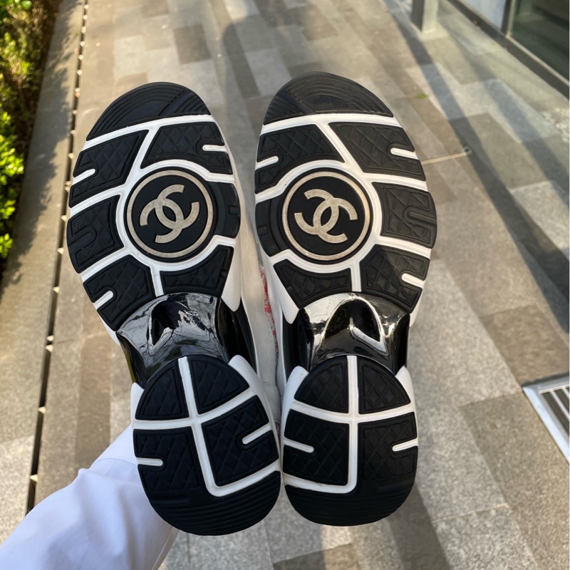 99新CHANEL香奈兒 皮革徽標 系帶低幫 生活體閒鞋 女款粉米色-11