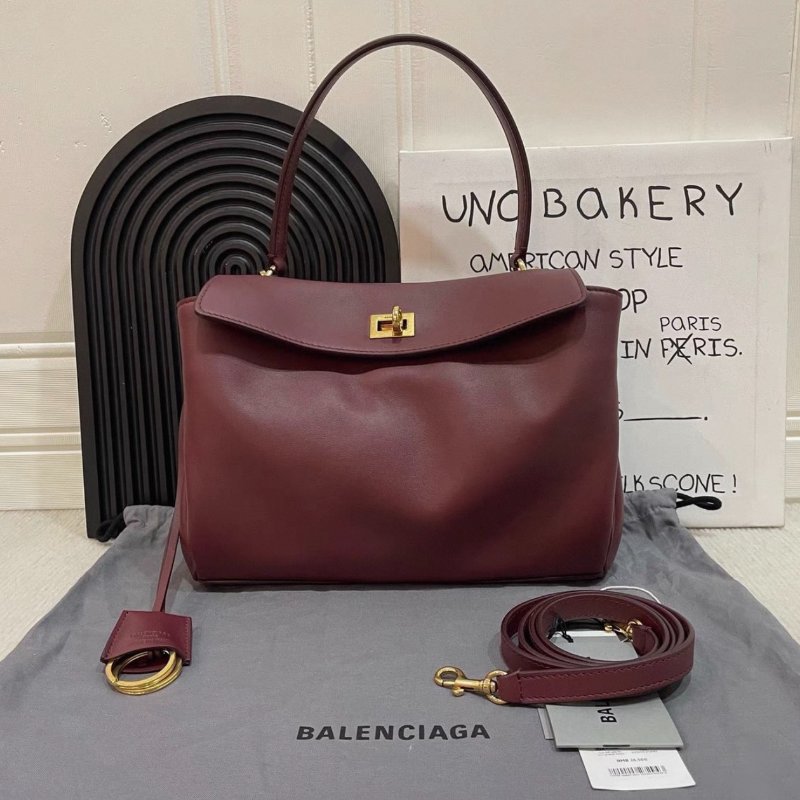 Balenciaga Rodeo 深酒紅色仿舊五金 肩背斜背手提包小號 27*20*9 99新配件塵袋-5