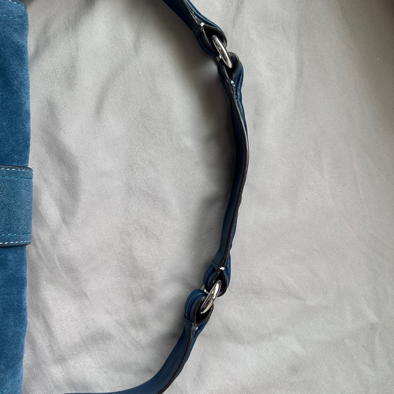 ✨3200帶走✨coach丹寧牛仔藍麂皮法棍-2