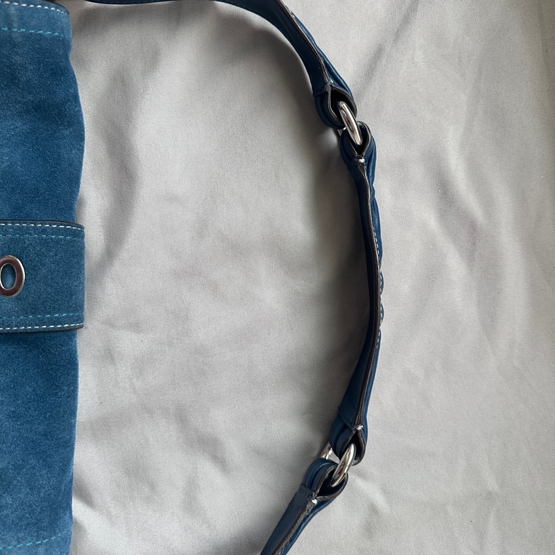 ✨3200帶走✨coach丹寧牛仔藍麂皮法棍-3