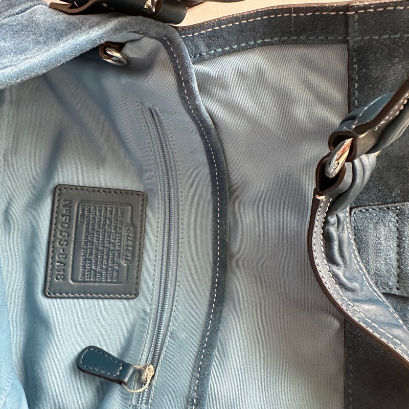 ✨3200帶走✨coach丹寧牛仔藍麂皮法棍-8