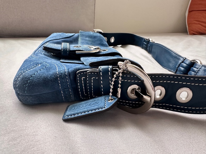 ✨3200帶走✨coach丹寧牛仔藍麂皮法棍-10