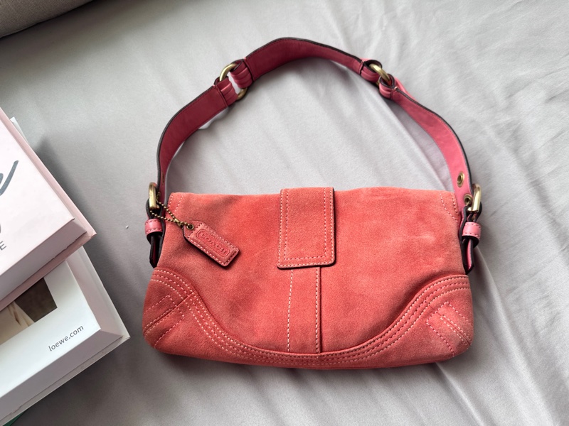 ✨3200帶走✨coach水蜜桃麂皮法棍-4