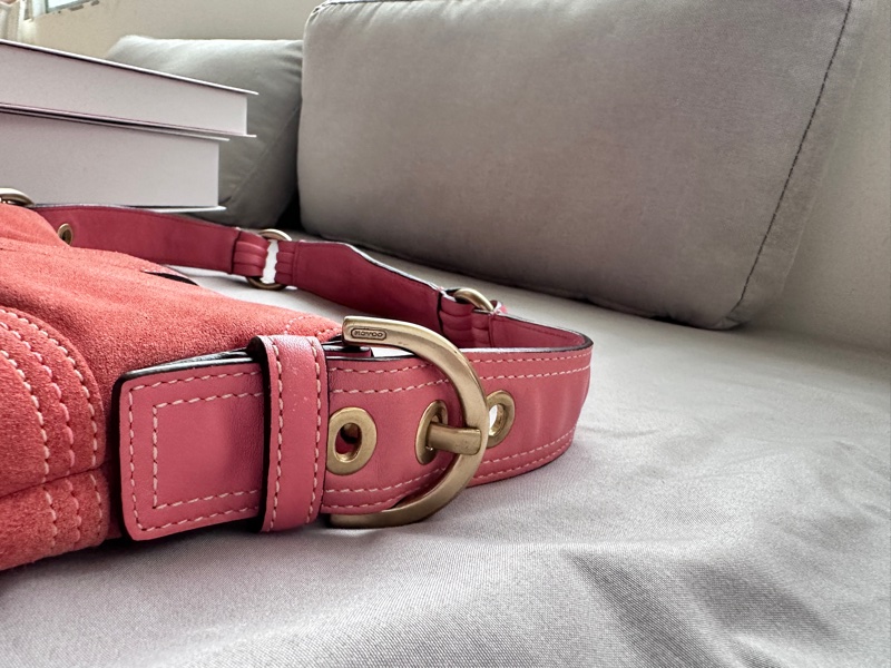 ✨3200帶走✨coach水蜜桃麂皮法棍-11