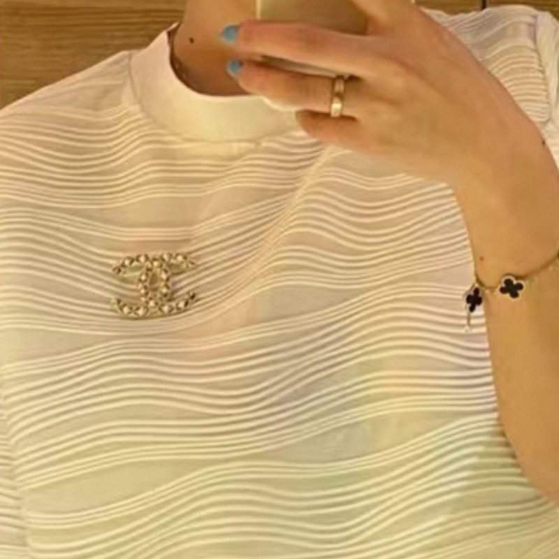 Chanel 麥穗胸針雙c珍珠大號胸針 99新配件塵袋-0