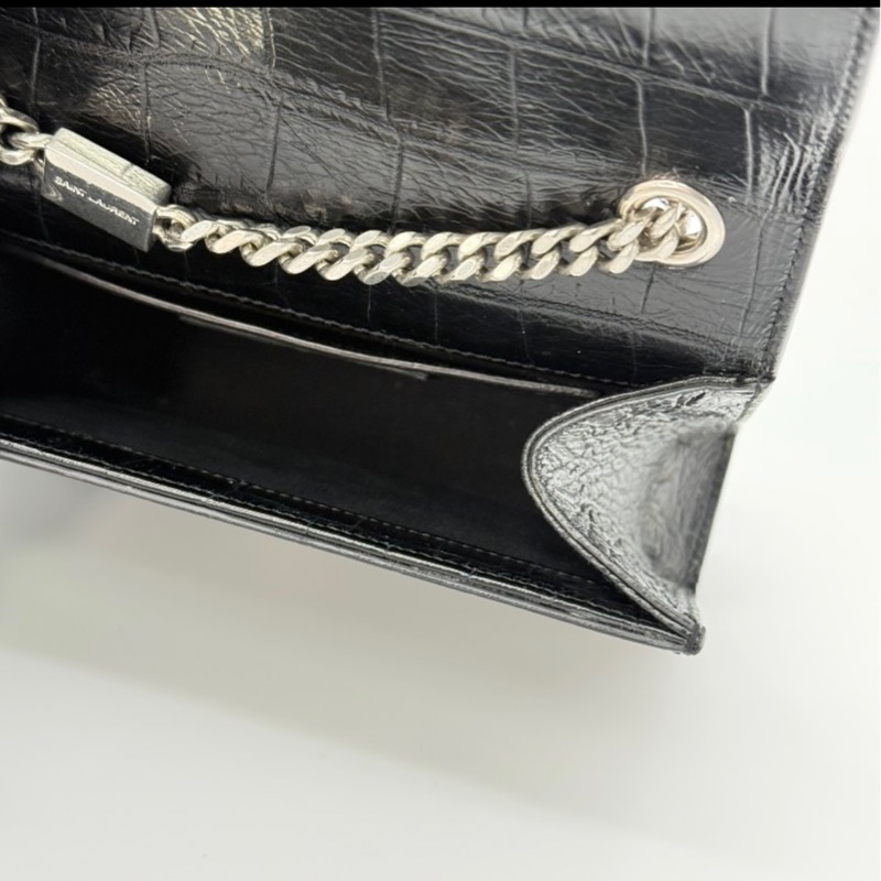 YSL KATE鱷魚壓紋流蘇鏈條包-4