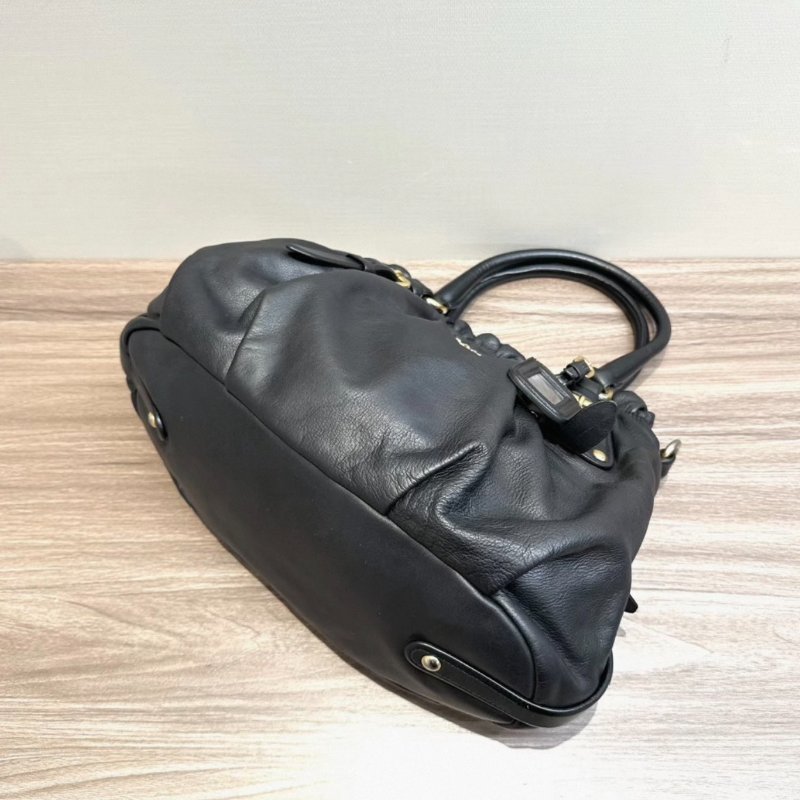 PRADA 黑金南瓜手提包 98新配件塵袋-1