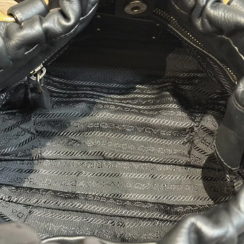 PRADA 黑金南瓜手提包 98新配件塵袋-5