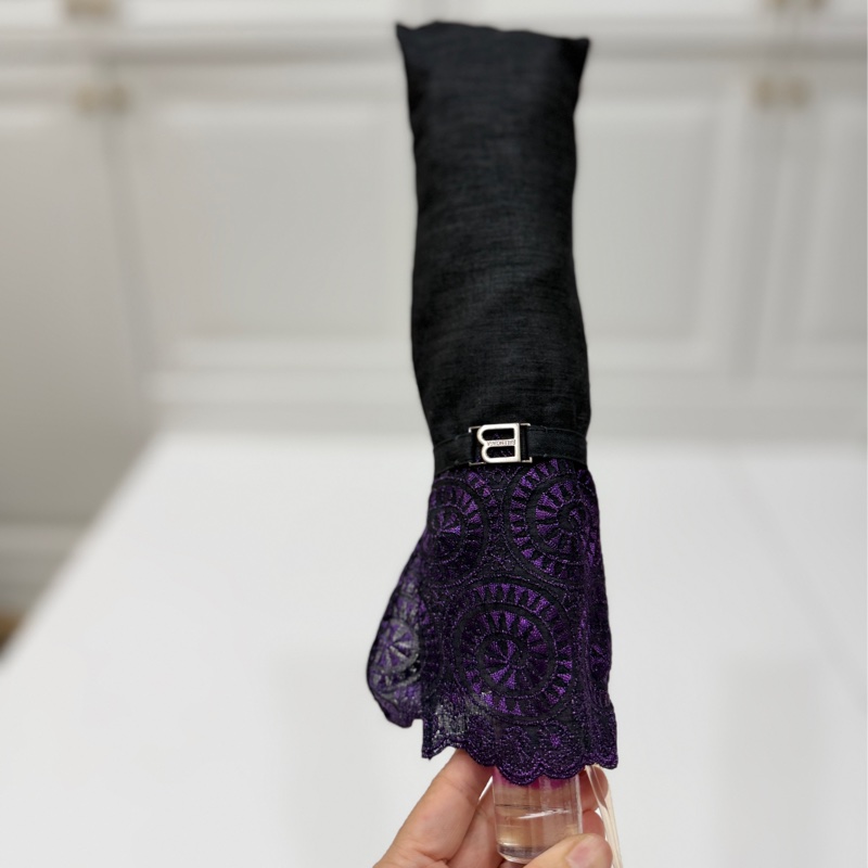 Balenciaga 巴黎世家 黑紫 蕾絲 雨傘 洋傘 遮陽傘-4