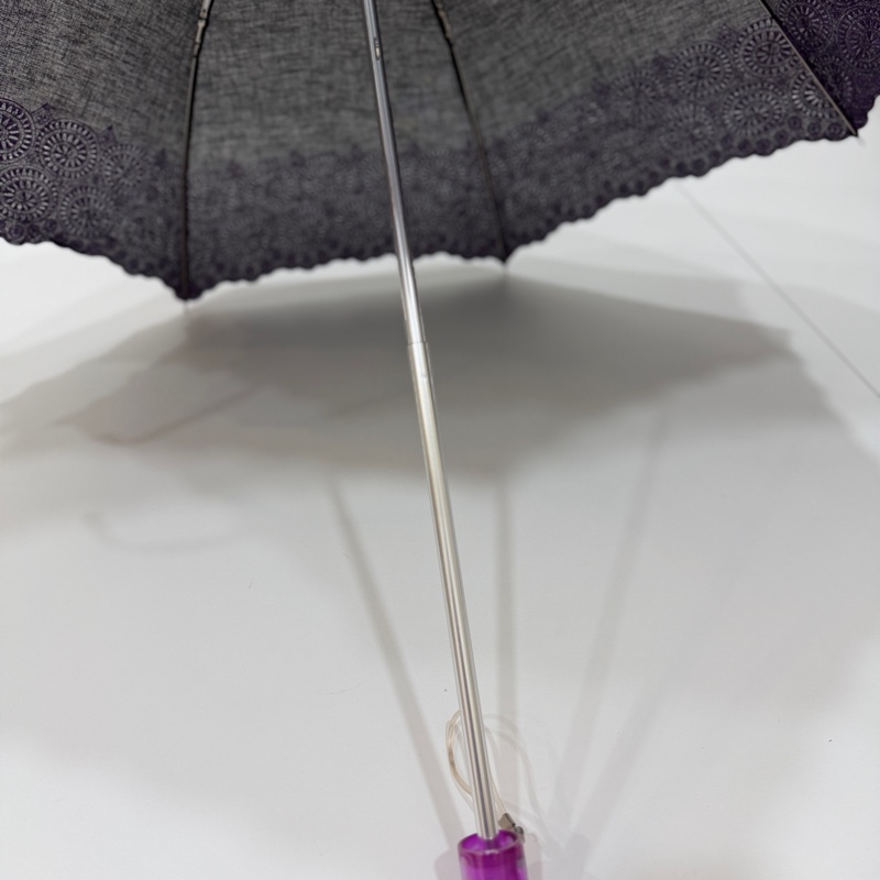 Balenciaga 巴黎世家 黑紫 蕾絲 雨傘 洋傘 遮陽傘-11