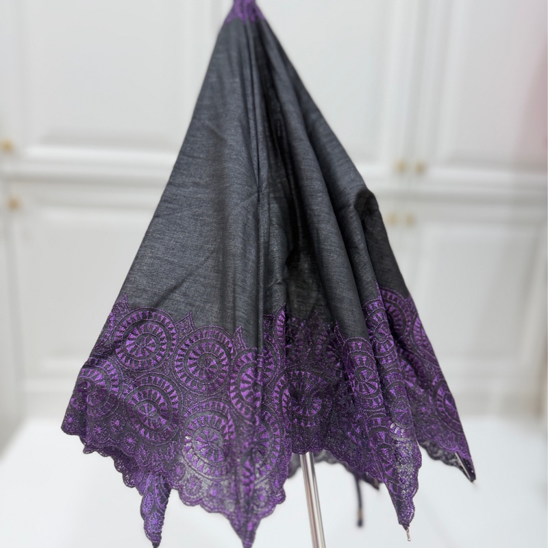 Balenciaga 巴黎世家 黑紫 蕾絲 雨傘 洋傘 遮陽傘-19