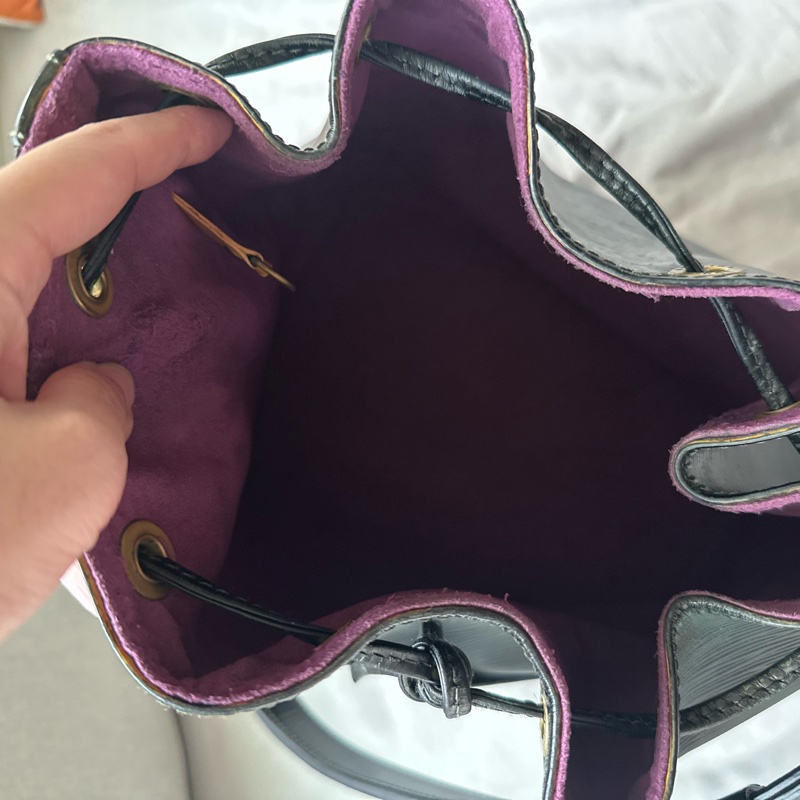 ✨1萬2帶走✨LV路易威登 · 黑色紫內裡法式水波纹抽绳水桶-5