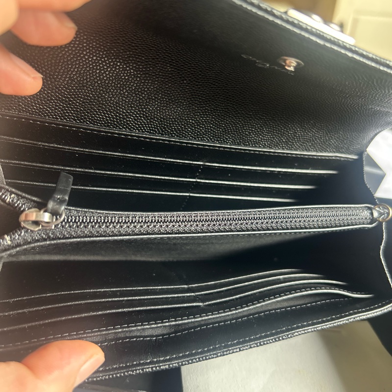 【全新】CHANEL Boy L-Gusset Flap Wallet 黑色魚子醬皮 長夾(附原始發票+盒袋卡)-4