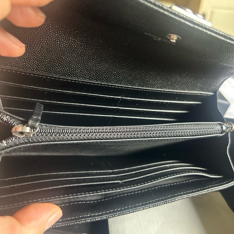 【全新】CHANEL Boy L-Gusset Flap Wallet 黑色魚子醬皮 長夾(附原始發票+盒袋卡)-8