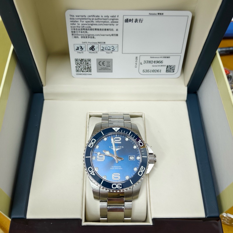 23年全套，康卡斯潛水系列 自動機械男士腕表L3.782.4.96.6 43.00-5