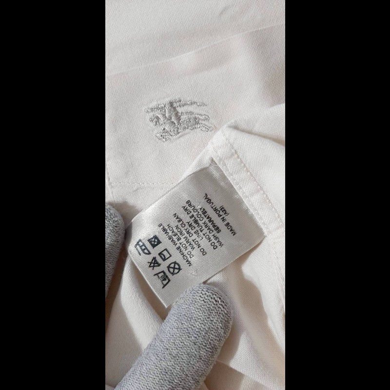 美版BURBERRY 博柏利 LONDON 戰馬 男奶茶色經典格紋牛津布長袖襯衫S-8