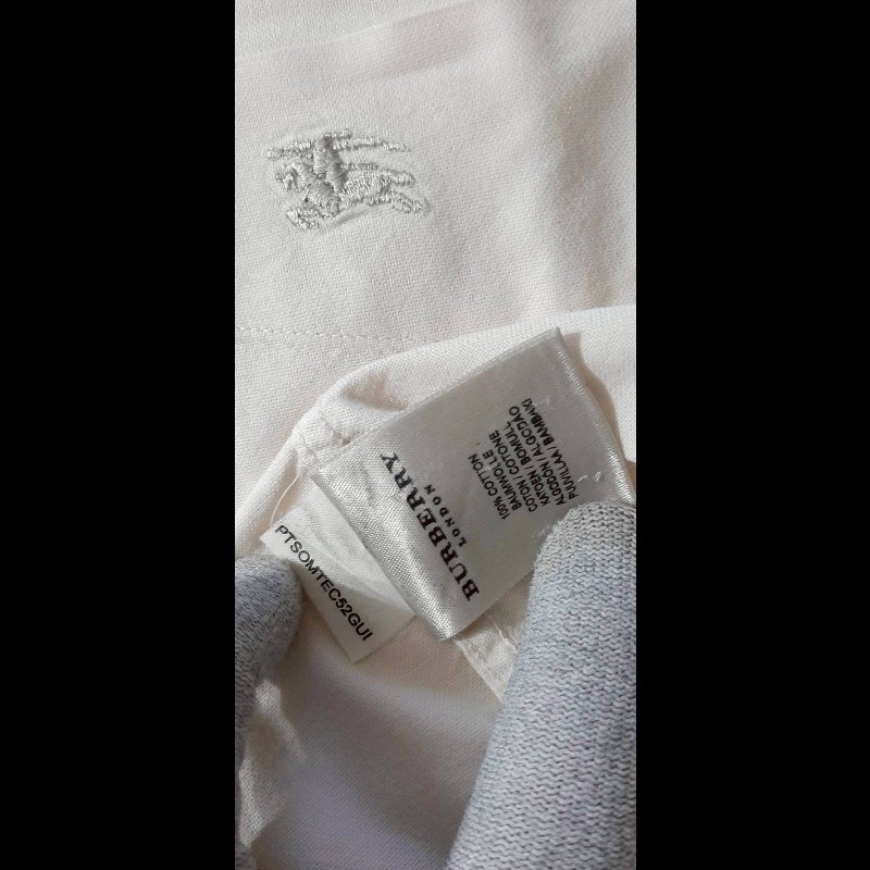 美版BURBERRY 博柏利 LONDON 戰馬 男奶茶色經典格紋牛津布長袖襯衫S-9