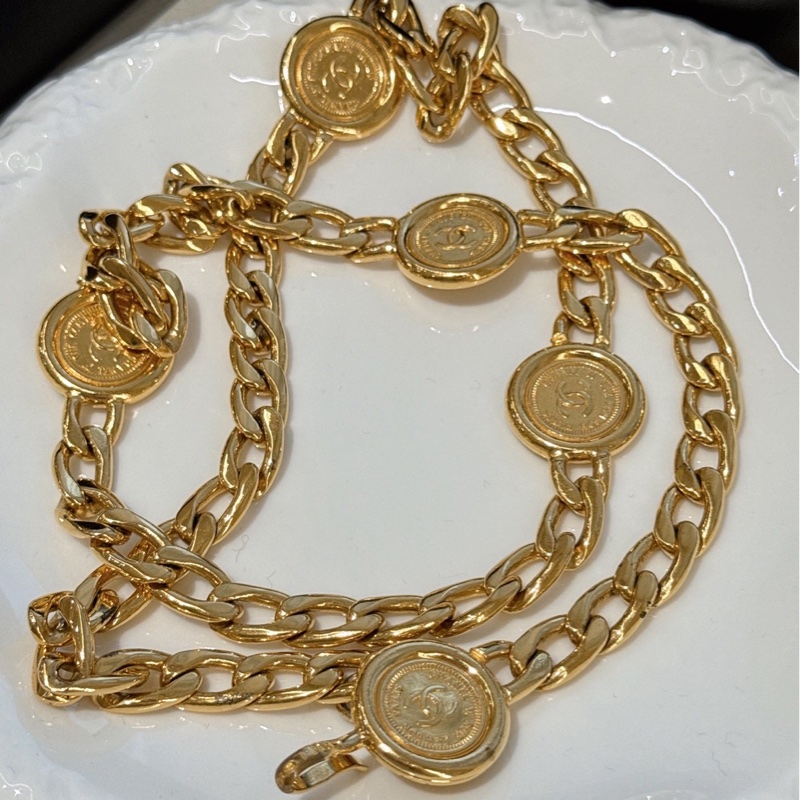 CHANEL Vintage五金幣腰鏈-1