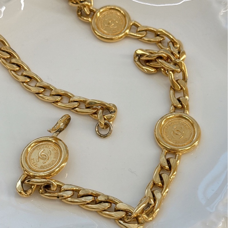 CHANEL Vintage五金幣腰鏈-7