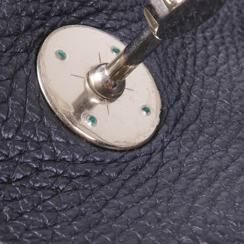 HERMES Clemence皮革Lindy 26銀扣手挽肩背兩用袋Noir-16