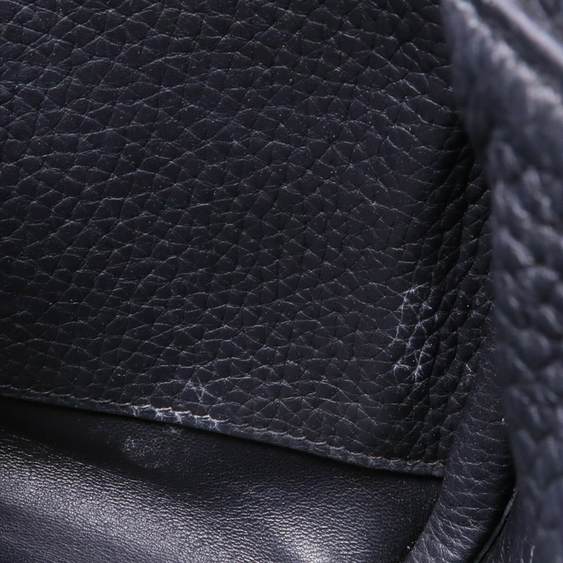 HERMES Clemence皮革Lindy 26銀扣手挽肩背兩用袋Noir-18