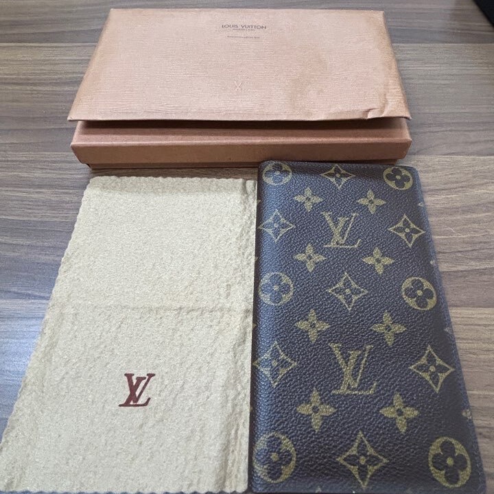真品 LV 路易威登 Monogram 經典原花雙折長夾 護照夾 西裝正裝錢包-4