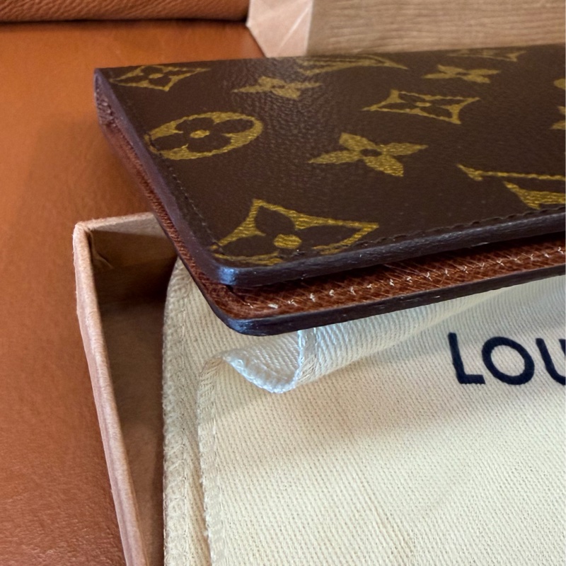 真品 LV 路易威登 Monogram 經典原花雙折長夾 護照夾 西裝正裝錢包-8