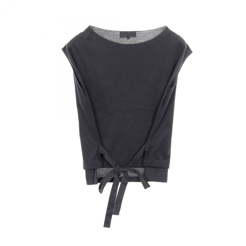 香奈兒 COCO 標誌 T 卹上衣 P70021 純棉 海軍藍 白色 二手 女款 34 碼-1