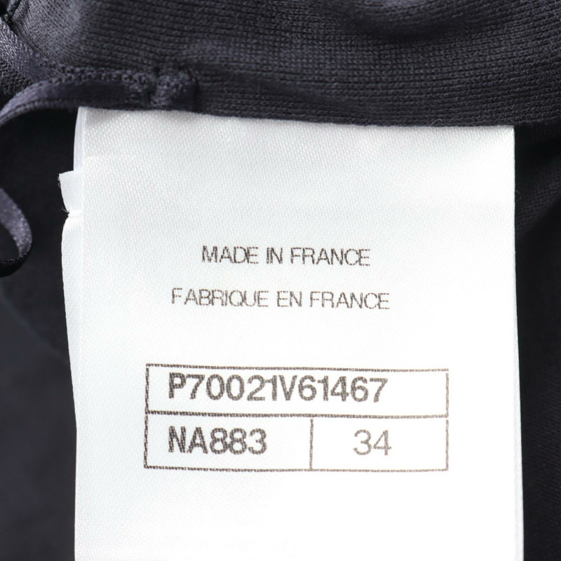 香奈兒 COCO 標誌 T 卹上衣 P70021 純棉 海軍藍 白色 二手 女款 34 碼-3