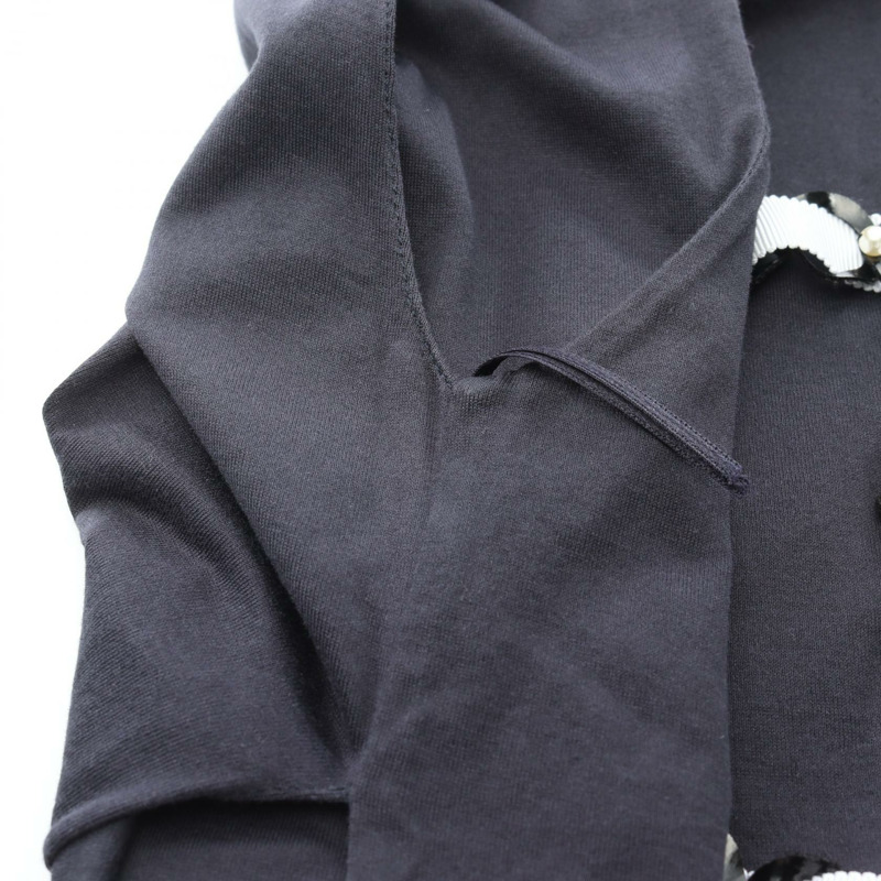 香奈兒 COCO 標誌 T 卹上衣 P70021 純棉 海軍藍 白色 二手 女款 34 碼-8