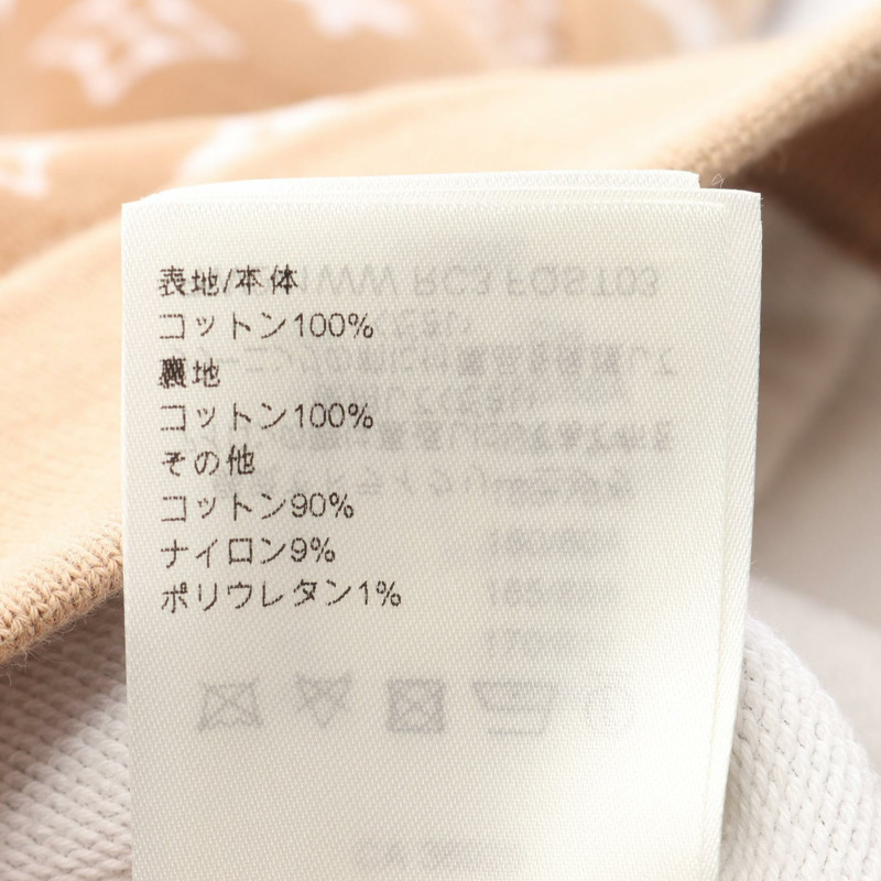 路易威登 Monogram 印花毛巾連帽衫，棉質，米色，二手，女款 XL 碼-3