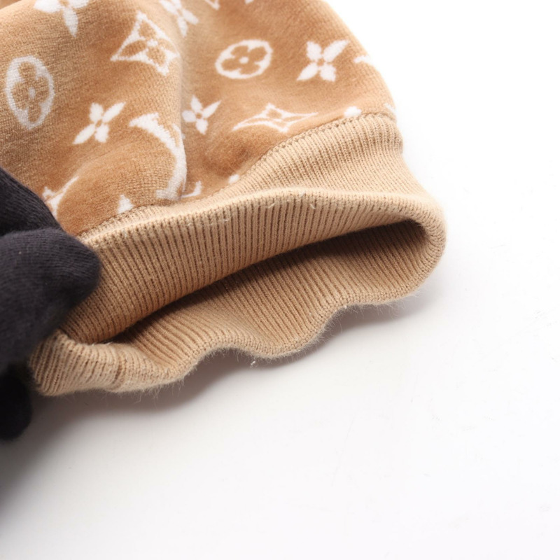 路易威登 Monogram 印花毛巾連帽衫，棉質，米色，二手，女款 XL 碼-5