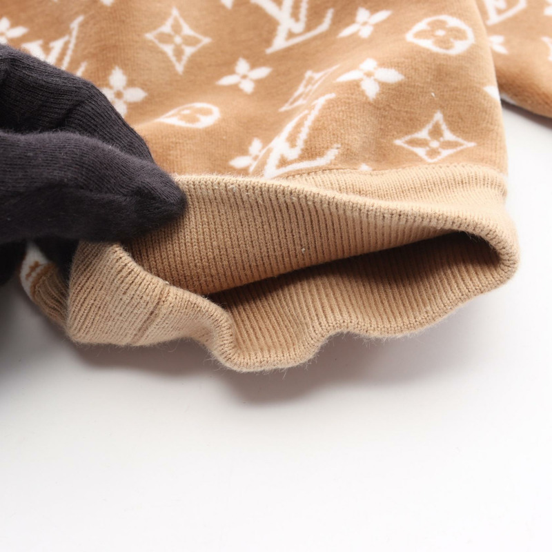 路易威登 Monogram 印花毛巾連帽衫，棉質，米色，二手，女款 XL 碼-6